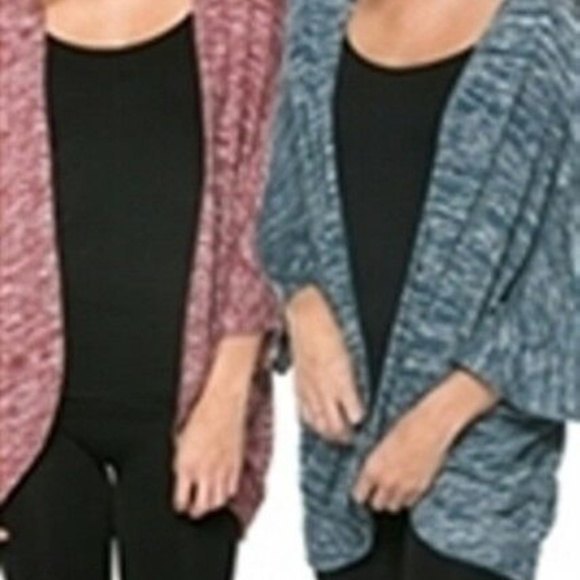 AZULES Women Large Batwing Sleeve Open Kimono Shrug Cardigan Sweater - Picture 3 of 7